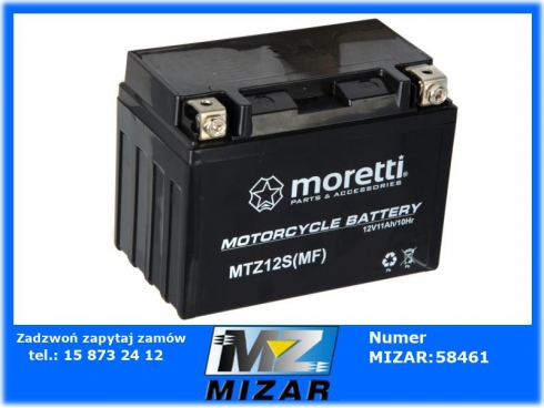 Akumulator żelowy 12V 11Ah MTZ12S (MF) Moretti -45783