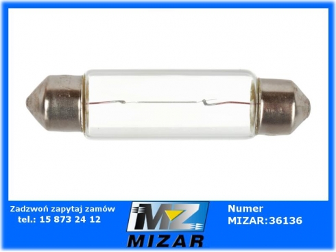 Żarówka rurkowa 12V 10W SV8,5 41mm-45723