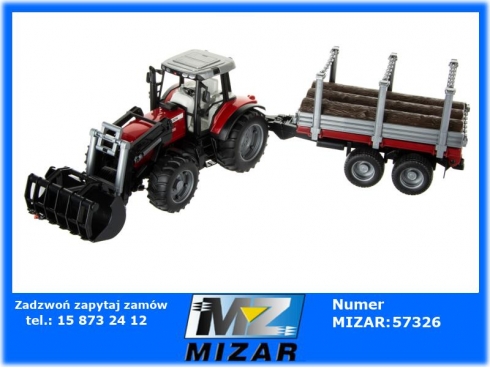 Ciągnik Massey Ferguson 7480 z ładowaczem i przyczepą Bruder U02046-45782