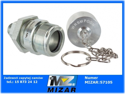 Zawór gniazdo M18x1,5 skręcane gwintowana osłona aluminium Waryński ZSR6160101 -45718