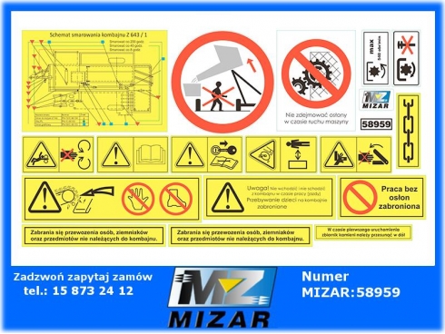 Naklejki kombajnu ziemniaczanego Bolko Z 643/1 -45958