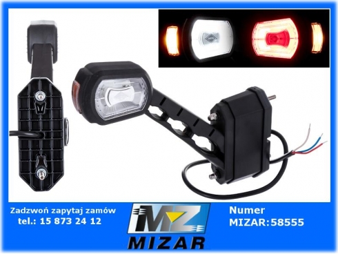 Lampa obrysowa prawa trzyfunkcyjna HOR 101 moduł czujnika cofania 12V 24V z przewodem-46056