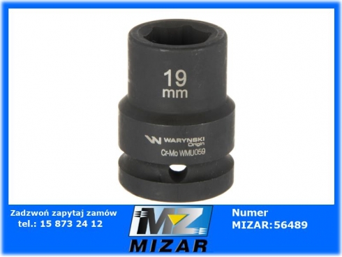 Nasadka udarowa sześciokątna 3/4" 19mm CrMo DIN 3129 Waryński-46165