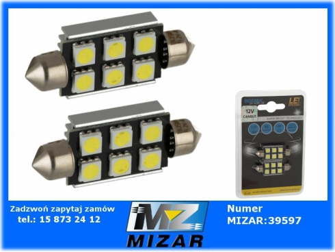 Żarówka Led C5W 12V 6xSMD 5050 Led SV8,5 15x41 2szt. BOSMA -47097