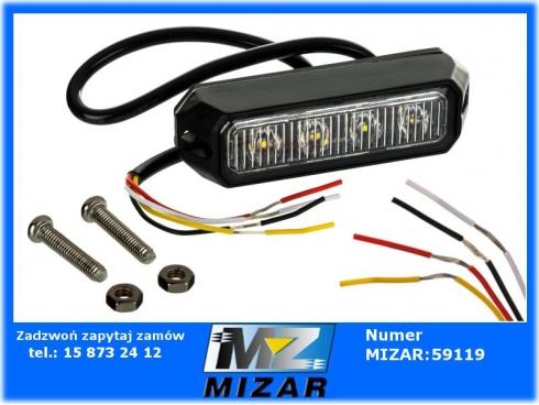 Lampa ostrzegawcza 4 Led R65 R10 pomarańczowa-47271