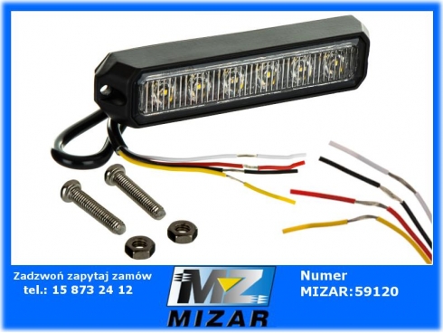 Lampa ostrzegawcza 6 Led R10 R65 pomarańczowa -47272