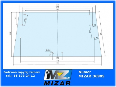 Szyba tylna Case IH 433 533 633 520590-47524