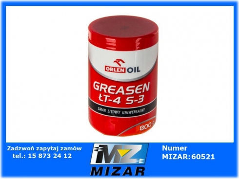 Smar litowy Greasen łożyskowy ŁT-4 S3 800g Orlen-47888