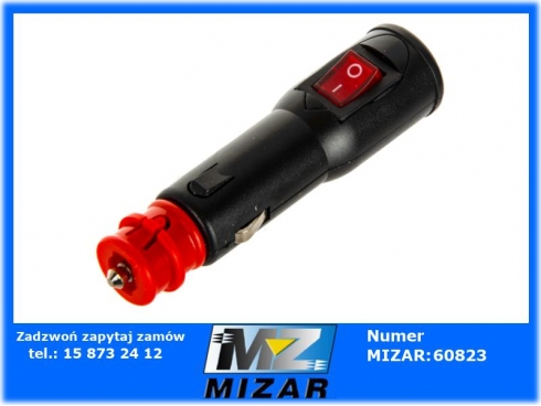 Wtyczka z wyłącznikiem do gniazda zapalniczki 12V 24V Euro DIN -48109