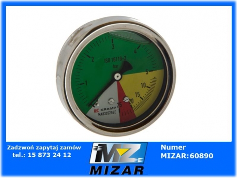 Manometr opryskiwacza fi 63mm 0-5-20-25 bar 1/4"-48249