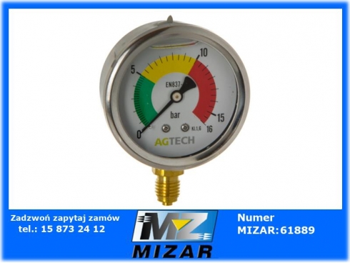 Manometr opryskiwacza 0-16bar M12x1,5 z gliceryną-49077