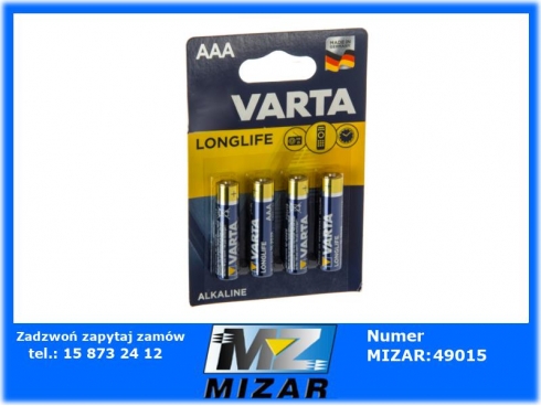 Bateria alkaliczna LR03 AAA Varta Longlife 4szt.-49230