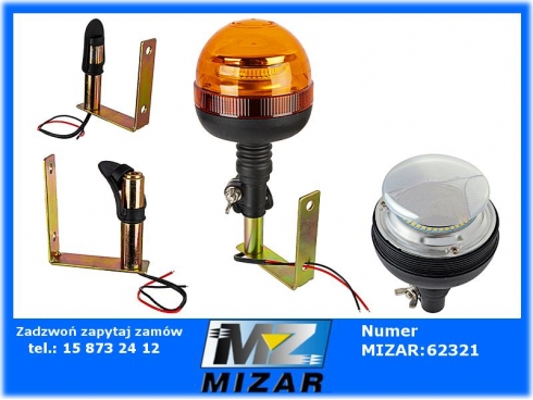 Lampa ostrzegawcza kogut LED FLEX z uchwytem U przewód-49549