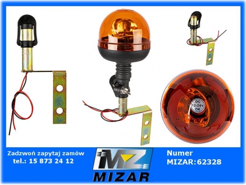 Lampa ostrzegawcza kogut 12V z uchwyt zagięty-49591