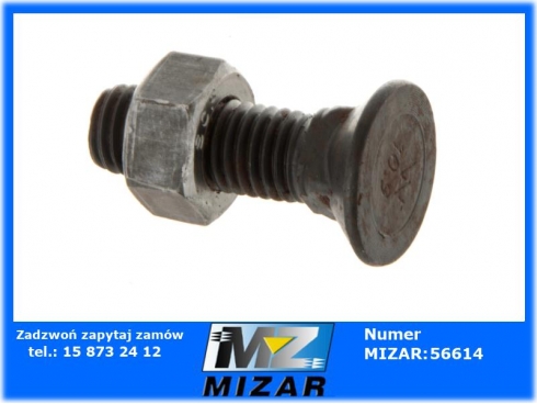 Śruba płużna podsadzana M12x40mm DIN 608 10.9 z nakrętką Unia Lemken Gruber Waryński 608101240-49731