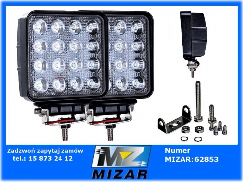 Lampa robocza 16 LED 48W 12V 24V halogen białe światło skupione 2szt. zestaw-49899