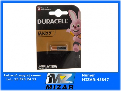 Bateria alkaliczna 27A 12V MN27 Duracell-49812