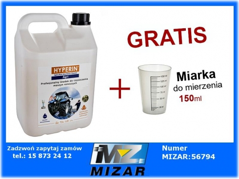 Koncentrat do mycia maszyn Hyperin Agri 5kg z pianą aktywną + GRATIS miarka 200ml-50019