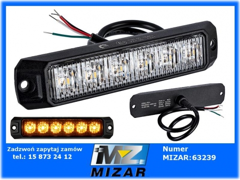 Lampa stroboskopowa ostrzegawcza LED 7W R10 R65 Pomarańczowa-50339