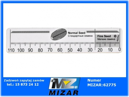 Skala regulacji dawki wysiewu Kverneland -50650