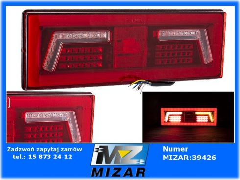 Lampa tylna 12V 24V 106 LED z kablem prawa-50635