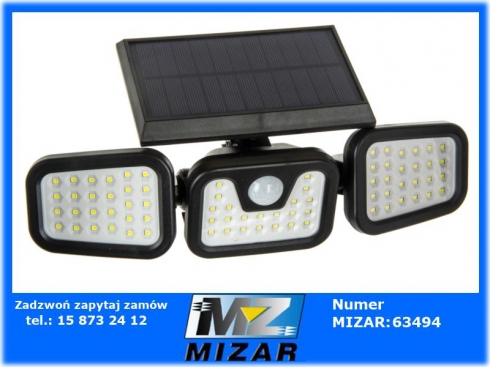 Lampa solarna uliczna ogrodowa 360 LED z czujnikiem ruchu i zmierzchu-50887