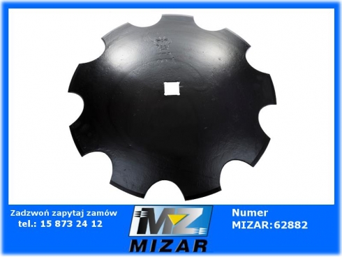 Talerz zębaty fi 460mm 3,5mm otwór 30x30mm brona talerzowa stal borowa 45-48 hrc Agro BULL-51025