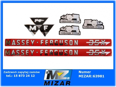 Naklejka emblemat Massey Ferguson 35X 3406971M91  -51378