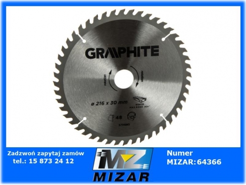 Tarcza do pilarki widiowa 216mm 30mm 48z Graphite-51615