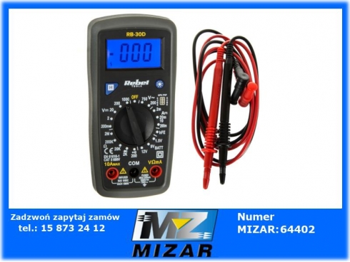 Multimetr miernik prądu cyfrowy elektryczny LCD RB-30D Rebel Tools-51714