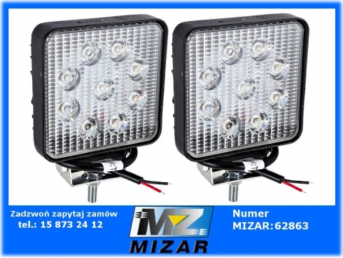 LAMPA ROBOCZA HALOGEN LED 27W 12V 24V 9-LED 2szt.-51855