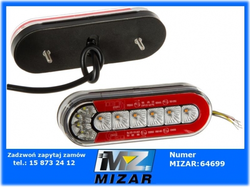 Lampa zespolona Led tylna mała owalna 12V 24V-52117