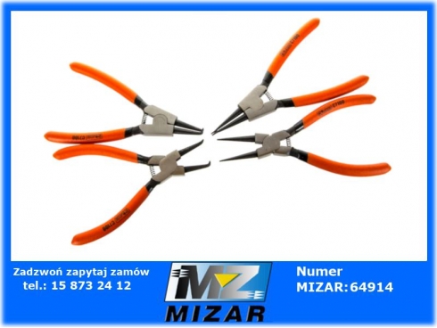 Szczypce do pierścieni segera 160mm zestaw 4szt.-52401