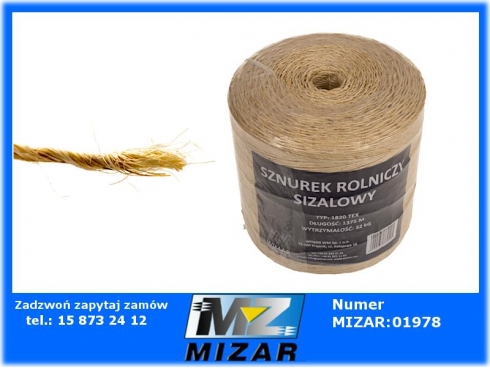 Sznurek sizalowy rolniczy 1820TEX 2,5kg EKO-53092