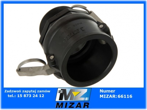 Gniazdo Camlock B PP 2" gwint zew. BSP-53025