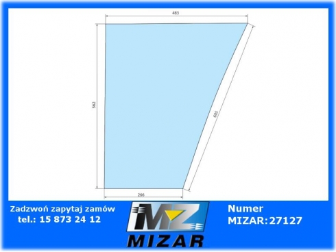 Szyba przednia dolna lewa John Deere L62577 L62575-53273