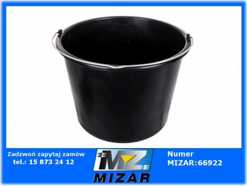 WIADRO BUDOWLANE GOSPODARCZE CZARNE 12L-54112