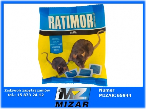 Trutka na myszy i szczury Ratimor 150g mocna pasta Brodifacoum niebieska-54396