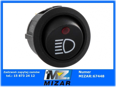 Przełącznik klawiszowy mini 20mm światła długie 12V podświetlany-54724