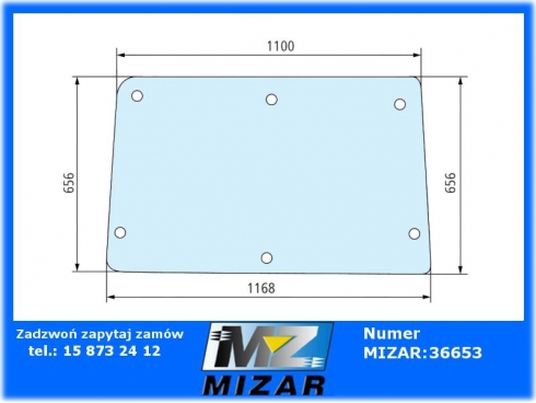 Szyba tylna górna Zetor 10245 12245 16245 84368071 84.368.071-54984