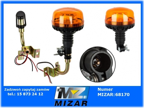 Lampa ostrzegawcza kogut 36 LED 12V 24V z uchwytem obrotowym przewód-55768