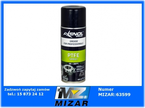 Smar teflonowy PTFE do łańcuchów, zawiasów spray 400ml Axenol -30'C +200'C-56104