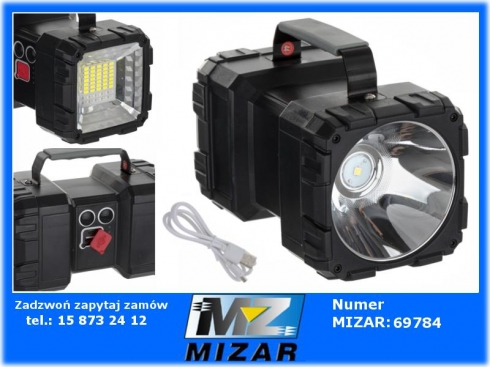 Latarka akumulatorowa szperacz 2w1 1200Lm MOCNA 46 LED-56343