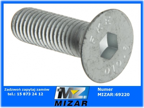 Wkręt z łbem stożkowym płaskim M12x40mm DIN7991-56700