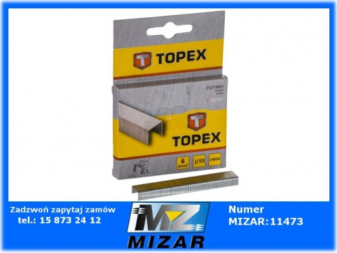 Zszywki typ J 0,7mm - 6mm 1000szt. TOPEX 41E306-56887