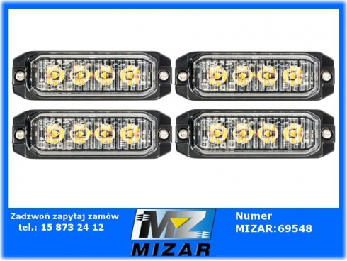 Lampa 4 led ostrzegawcza 4x stroboskop 12V 24V pomoc drogowa laweta-57056