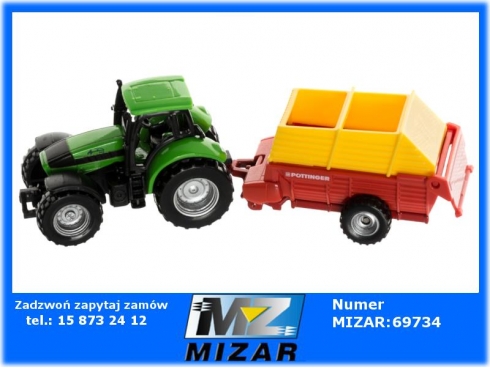 Traktor Deutz-Fahr z przyczepą 1:87 Pöttinger Siku 01676-57123