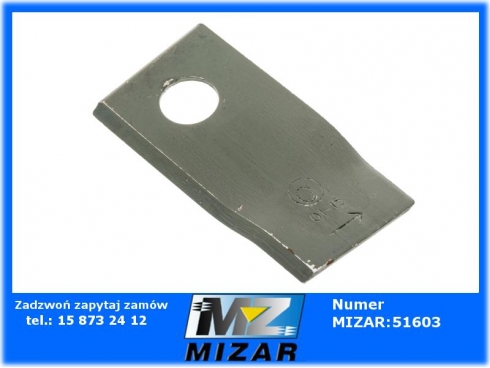 Nożyk kosiarki Claas Niemeyer lewy 100x50x3 fi 19mm 9041787 Granit-57616