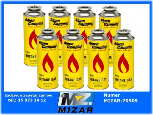 Gaz nabój kartusz 400ml 227g Alpen Camping x8-57903