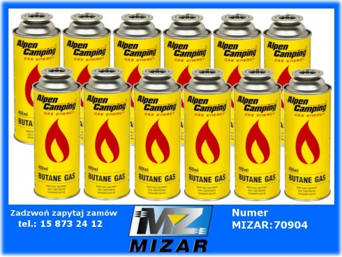 Gaz nabój kartusz 400ml 227g Alpen Camping x12-57902